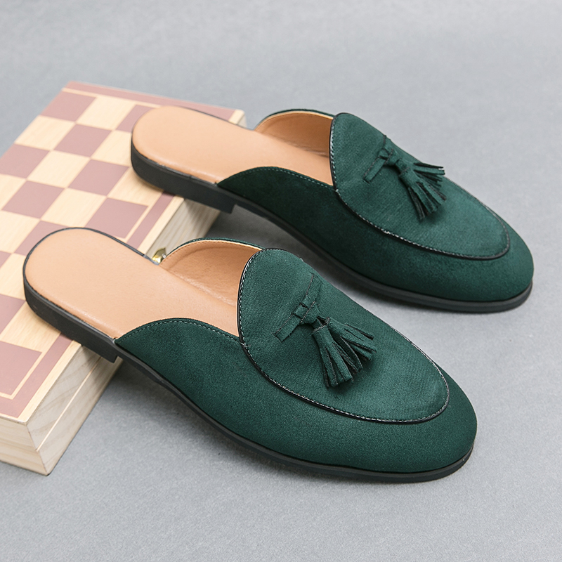 Men Shoes Louboutin - Мужские повседневные туфли-мюли из замши и
