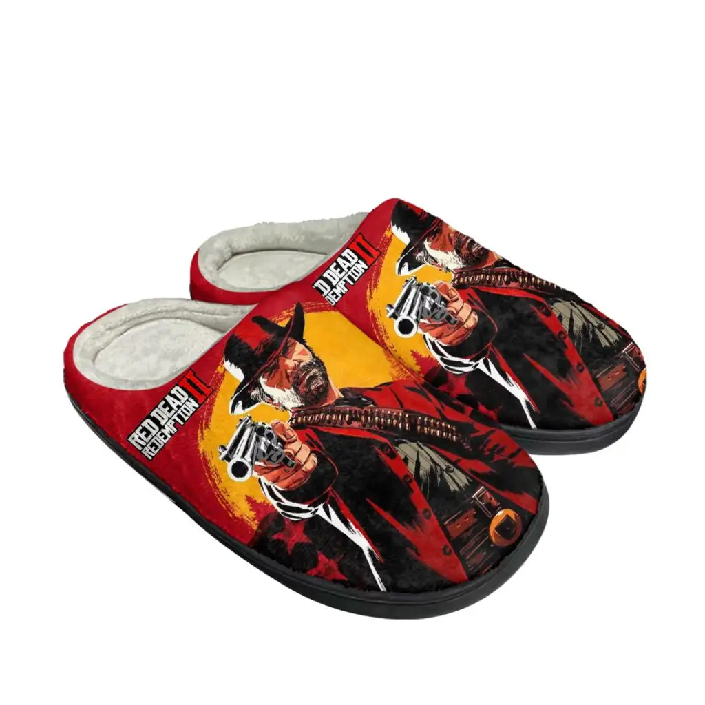 Men Shoes Red - Домашние хлопковые тапочки Red Dead Redemption