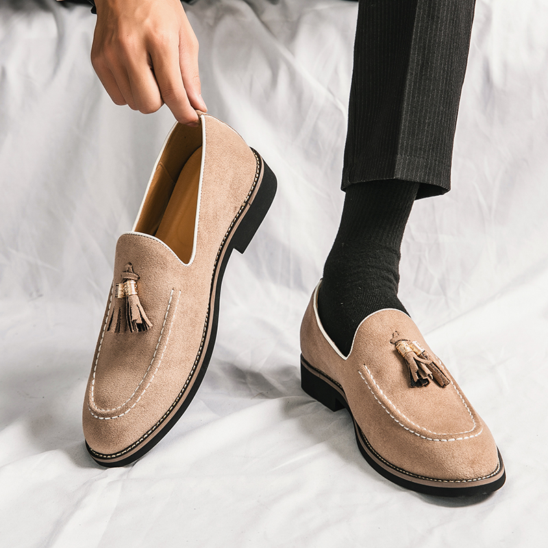 Men Shoes Louboutin - Итальянские брендовые замшевые туфли из воловьей