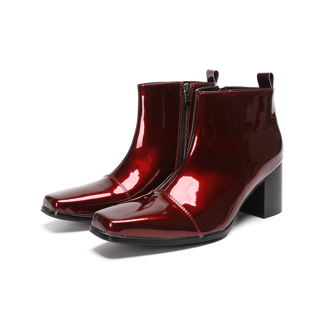 Men Shoes Red - Мужские красные ботинки на высоком каблуке