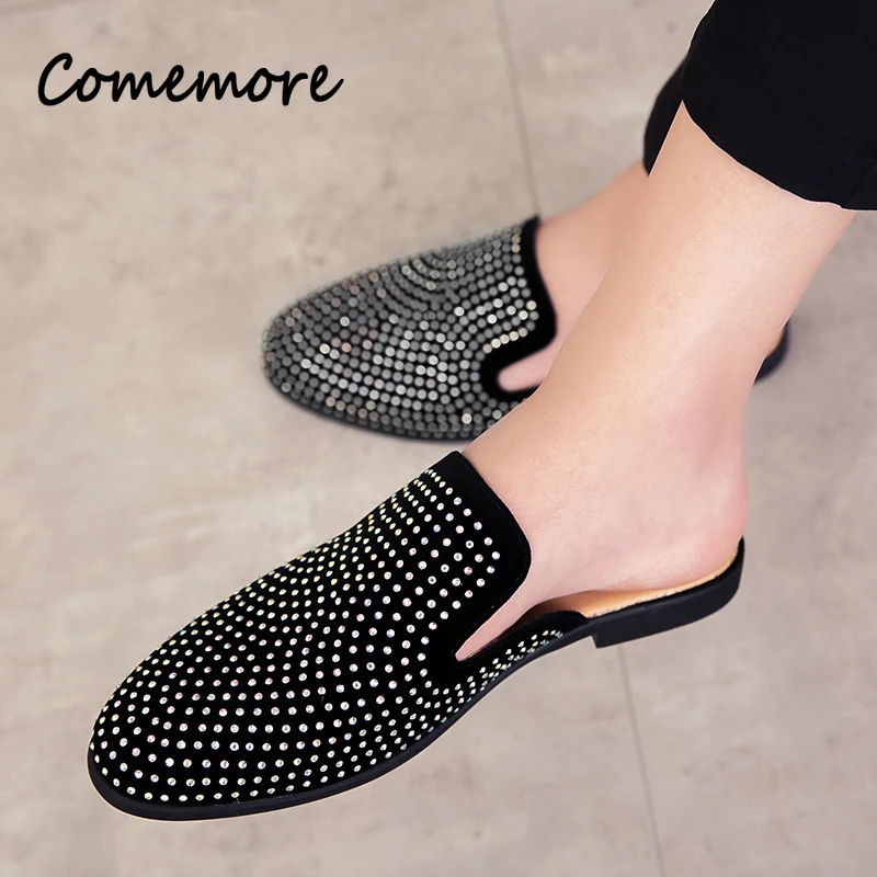 Men Shoes Louboutin - Роскошные блестящие бриллиантовые кожаные туфли, Мужская