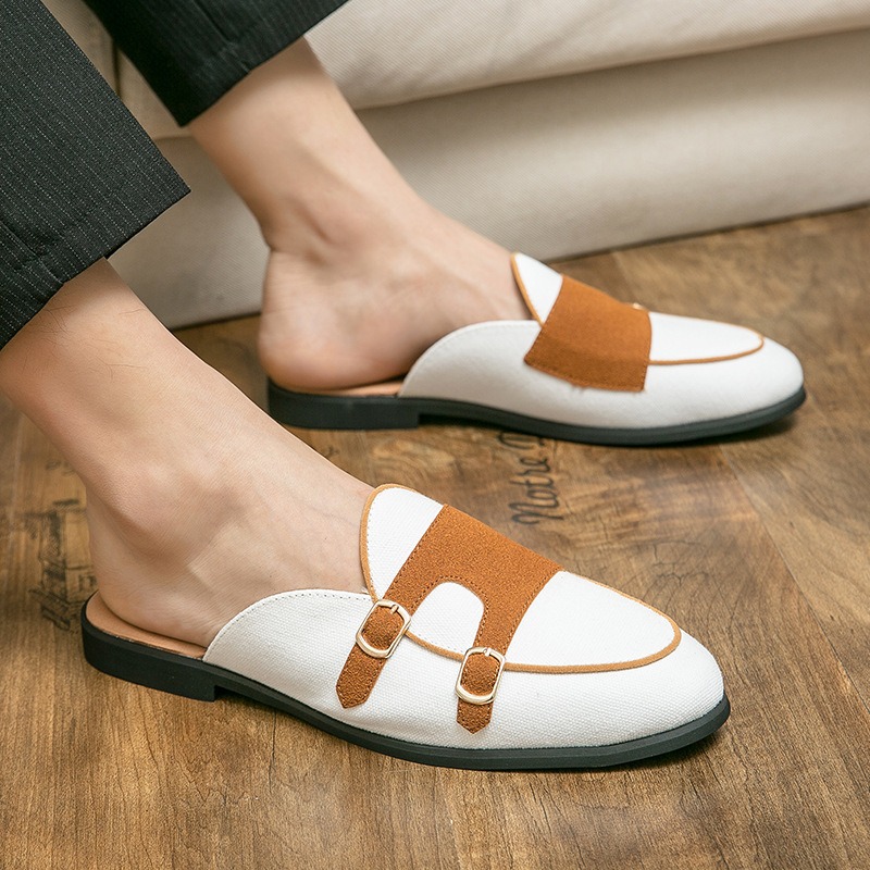 Men Shoes Formal - парусиновые туфли-мулы для мужчин, британские формальные