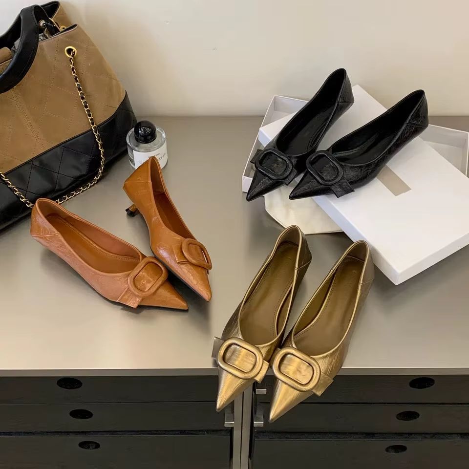Dress Shoe Pointed - Новые женские балетки с круглым носком,
