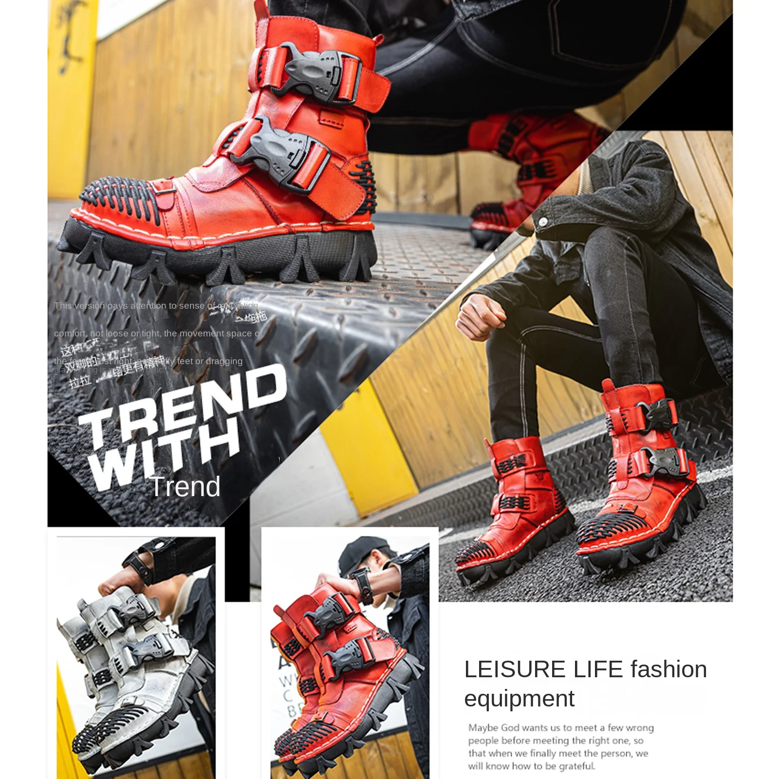 Мужские мотоциклетные ботинки  – обзор и цена Men Shoes Red