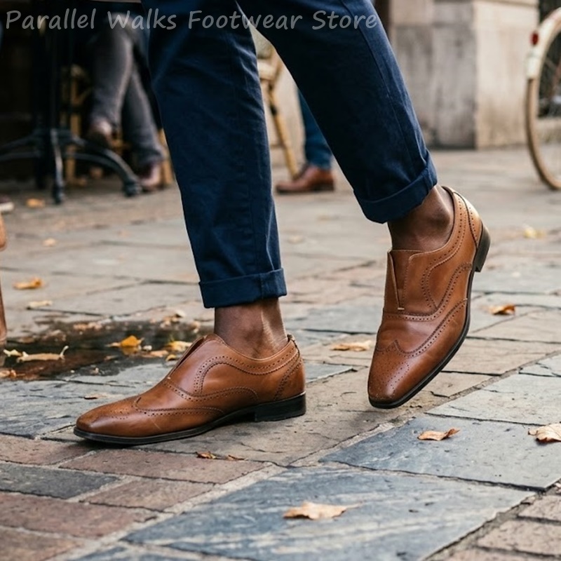 Мужские коричневые кожаные туф – обзор и цена Men Shoes Formal