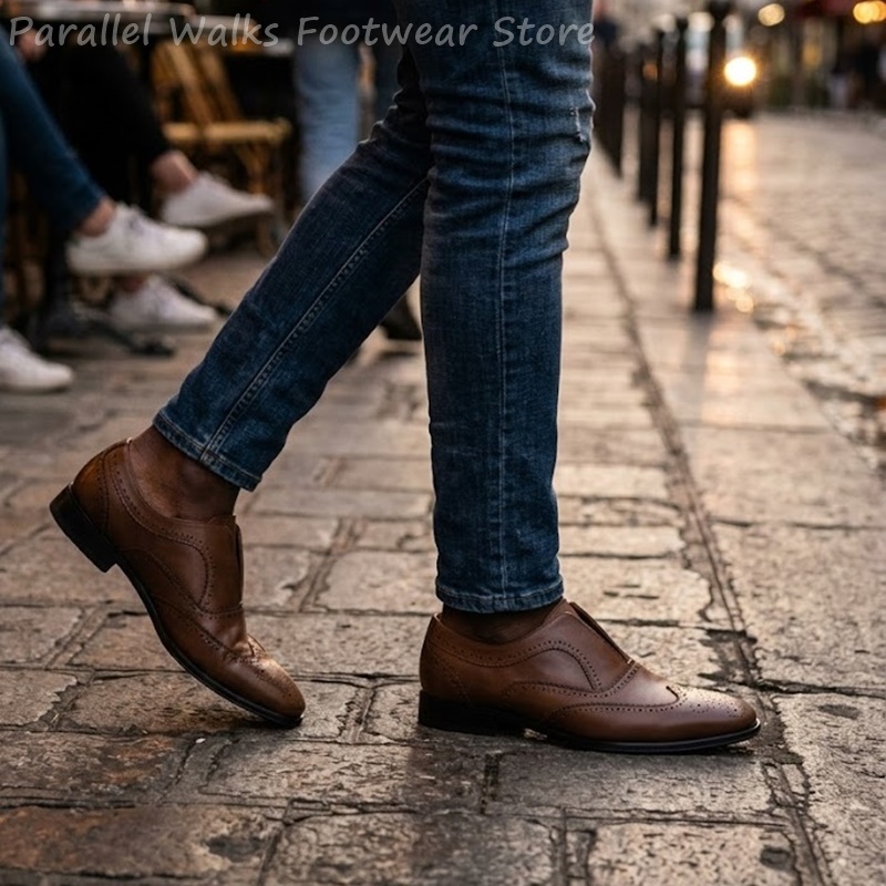 Мужские коричневые кожаные туф – обзор и цена Men Shoes Formal